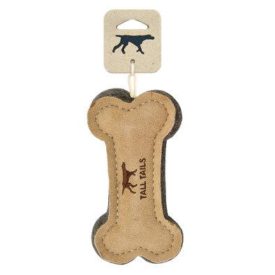 Tall Tails, Leather Wool Bone - 6" - Toss Dog Toy