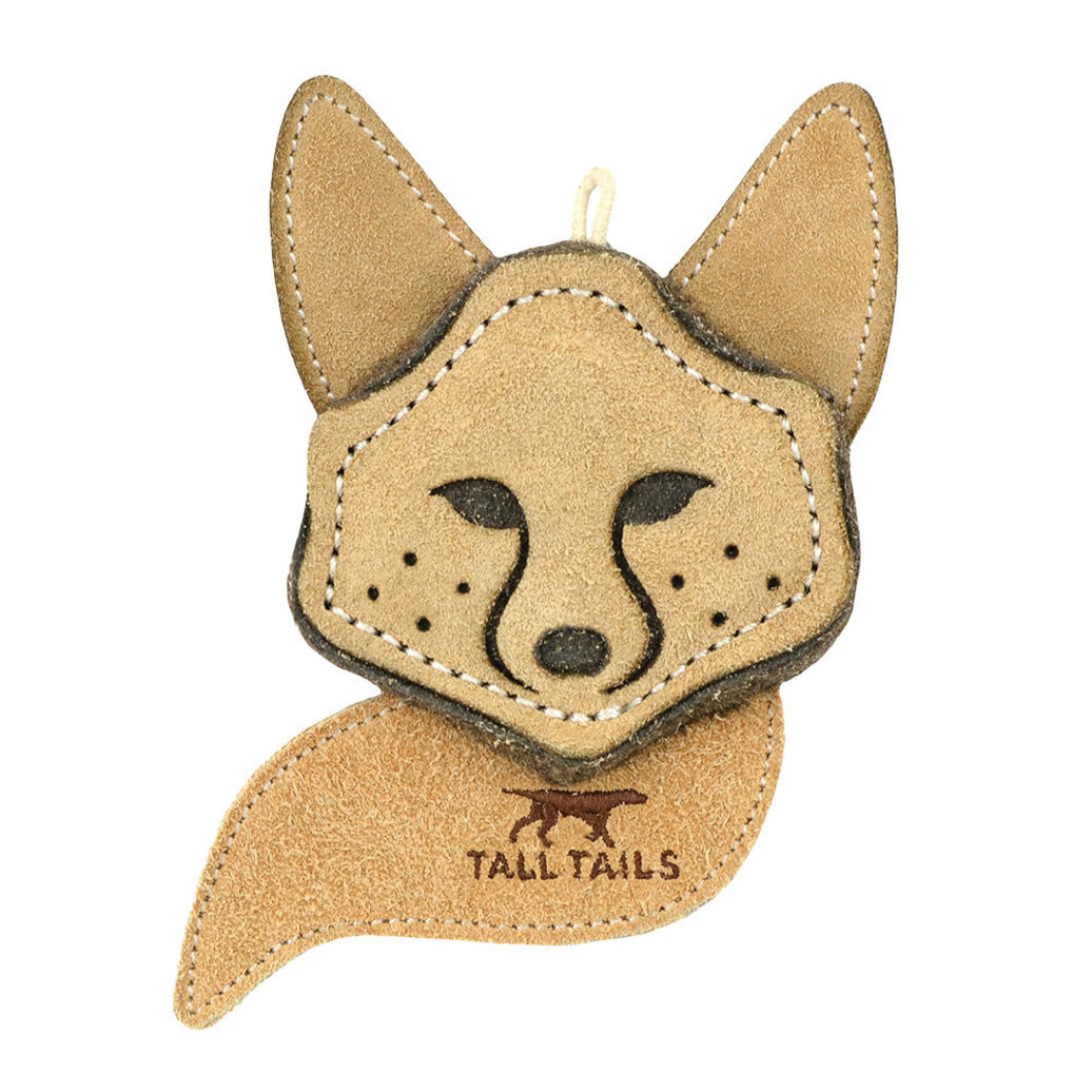 View larger image of Tall Tails, Leather & Wool Fox - Tan - 4" - Toss Dog Toy