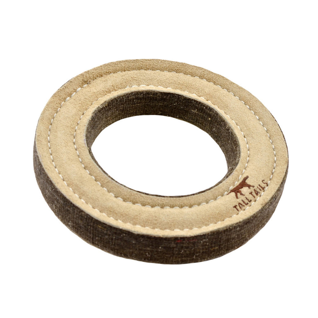 View larger image of Tall Tails, Leather Wool Ring - 7" - Toss Dog Toy