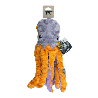 Plush Octopus Squeak - Crinkle / Inner Rope Toy - 14"