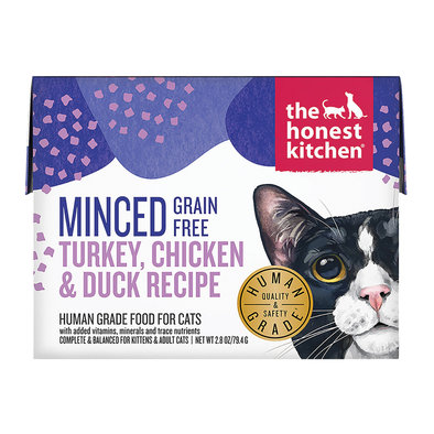 The Honest Kitchen, Feline Adult - Grain Free Minced Chicken, Turkey & Duck in Bone Broth Gravy - 79