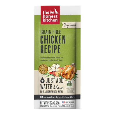 The Honest Kitchen, Adult -Grain Free Chicken - Single Serve - 42.5 g - Freeze Dried Dog Food