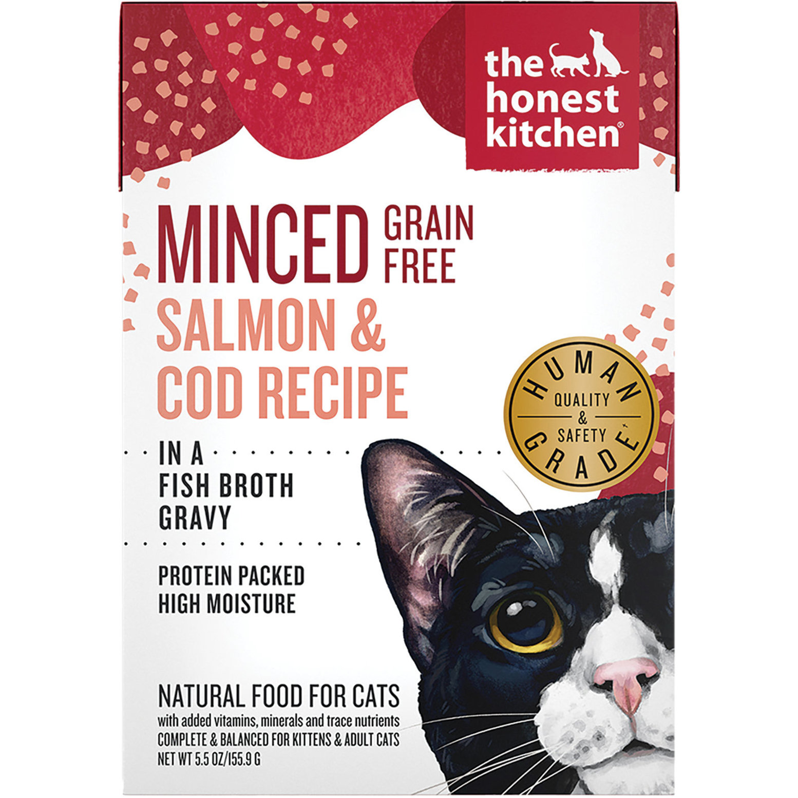 The Honest Kitchen Minced Salmon Cod in Fish Broth Gravy Wet Cat Food 5.5 oz