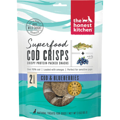 The Honest Kitchen, Superfood Cod Crisps, Cod & Blueberry
