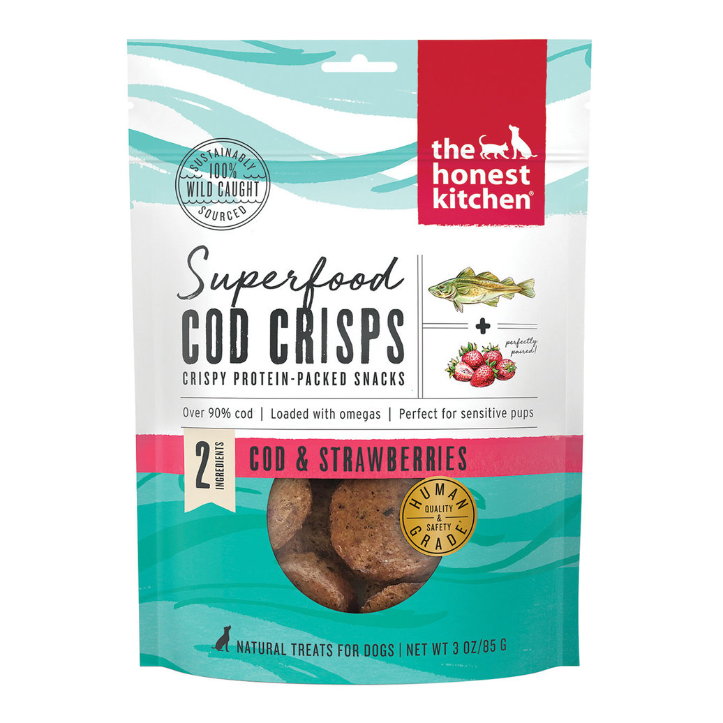 View larger image of The Honest Kitchen, Superfood Cod Crisps, Cod & Strawberry - Dog Treat