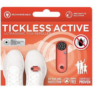 Active Rechargeable Ultrasonic Tick & Flea Repellent - Coral