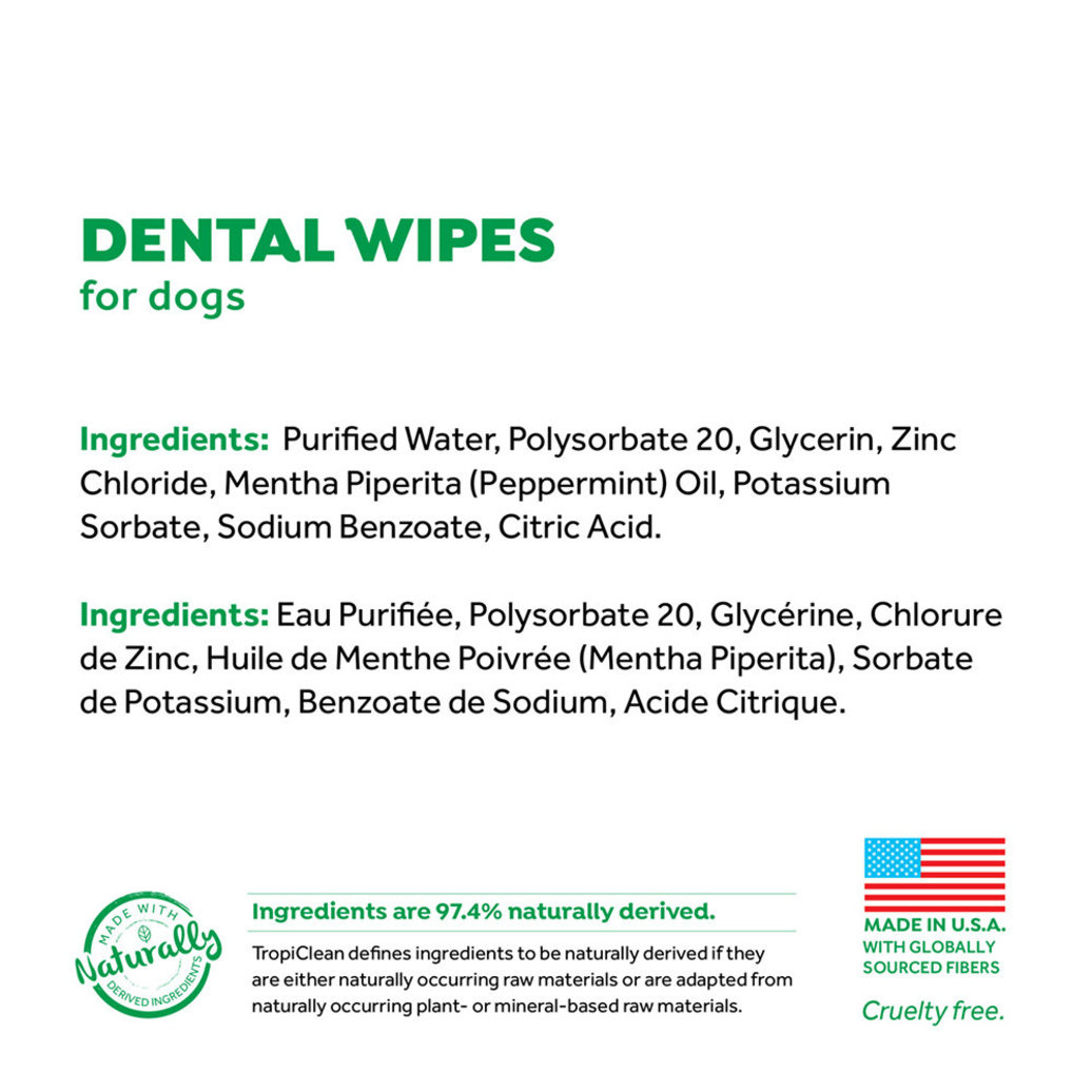 View larger image of Tropiclean, Dental Wipes for Dogs - 50 ct