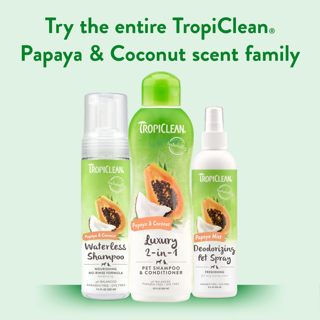 View larger image of Tropiclean, Papaya & Coconut 2 in 1 Shampoo