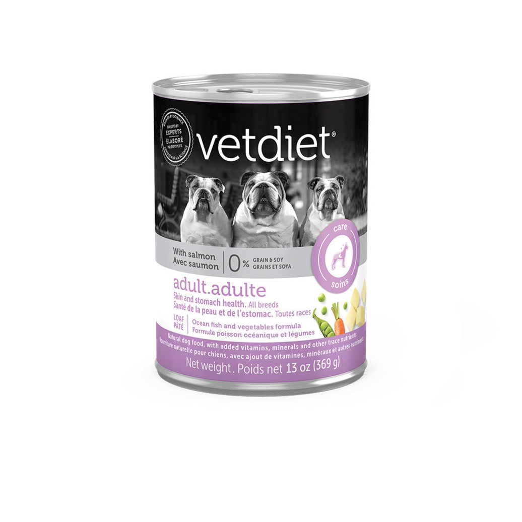 View larger image of Vetdiet, Can, Adult - Skin & Stomach - Salmon - 369 g - Wet Dog Food