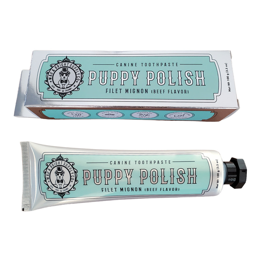 View larger image of Wag & Bright Supply Co., Puppy Polish Dog Toothpaste - Filet Mignon - 100 g