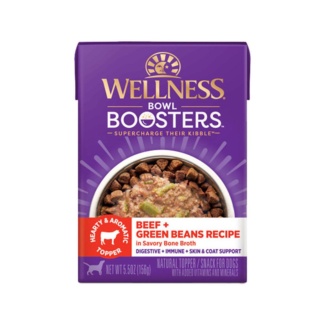 View larger image of Wellness, Bowl Boosters - Hearty Toppers - Beef & Green Beans in Bone Broth - 156 g - Wet Dog Food