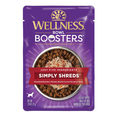 Wellness, Bowl Boosters Simply Shreds GF Shredded Boneless Chicken, Beef & Carrots - 79 g - Wet Dog 