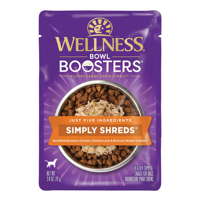 Wellness, Bowl Boosters Simply Shreds GF Shredded Boneless Chicken, Chicken Liver & Broccoli -79 g -