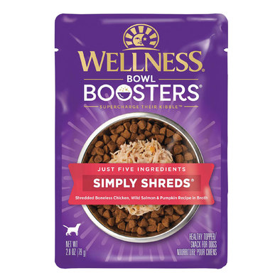 Wellness, Bowl Boosters Simply Shreds GF Shredded Boneless Chicken, Wild Salmon & Pumpkin - 79 g - W