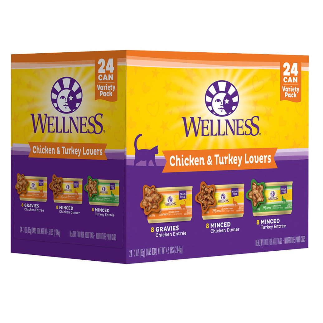 View larger image of Wellness, Can, Feline Adult - Complete Health - Chicken & Turkey Lovers - Variety Pack - 12 x 85 g -