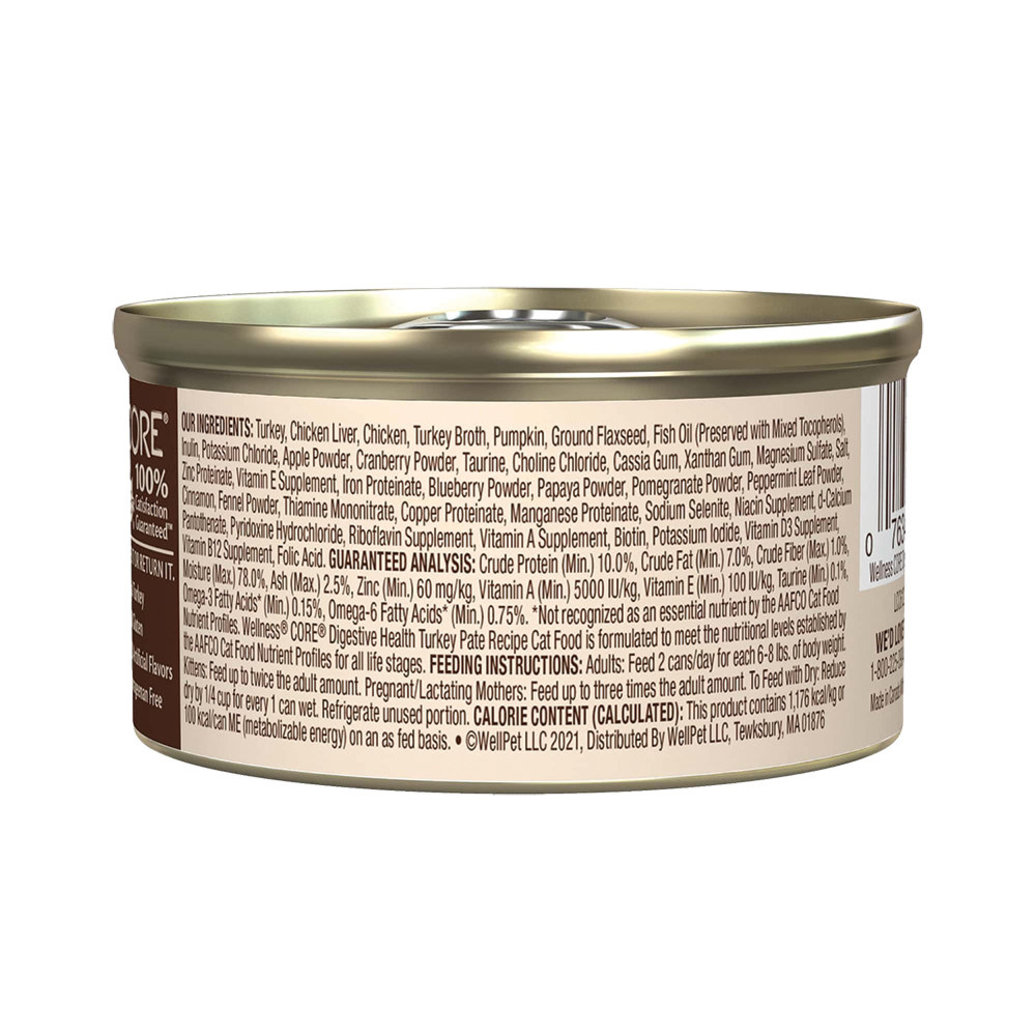 View larger image of Wellness, Can, Feline Adult - Core Digestive Health - Turkey Pate - 85 g