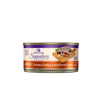 Wellness, Canned Cat Food, Signature Selects Shredded, White Meat Chicken & Beef - 5.3 oz - Wet Cat 