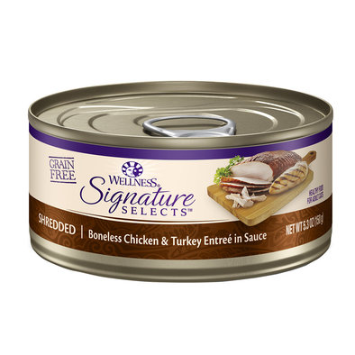 Wellness, Canned Cat Food, Signature Selects Shredded, White Meat Chicken & Turkey - 5.3 oz - Wet Ca