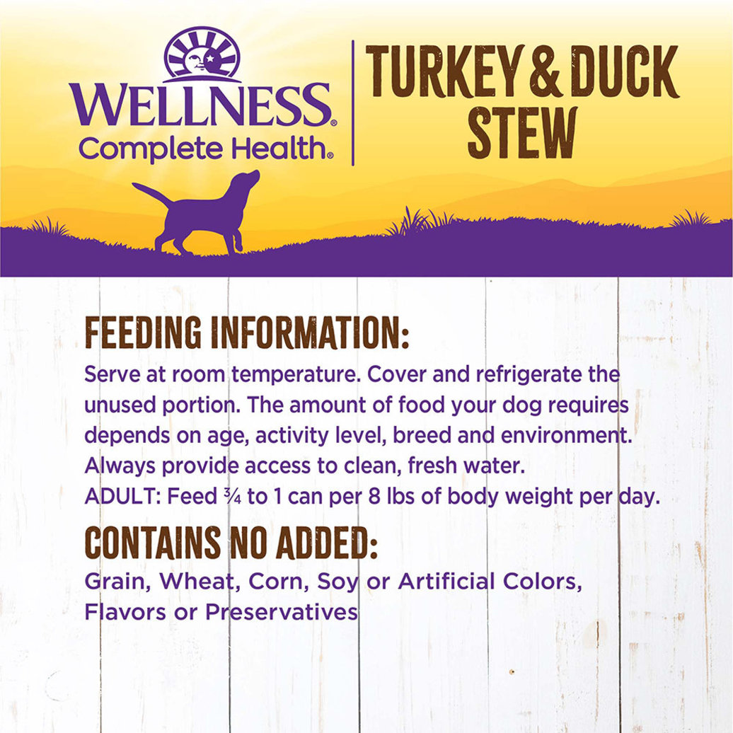 View larger image of Wellness, Canned Dog Food, Chunks & Gravy, Turkey & Duck Stew with Sweet Potatoes & Cranberries - 12