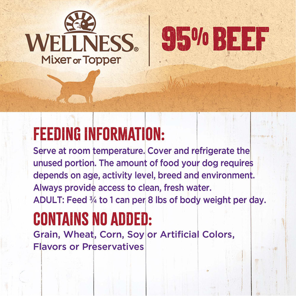 View larger image of Wellness, Canned Dog Food, Mixers & Toppers, 95% Beef - 13 oz