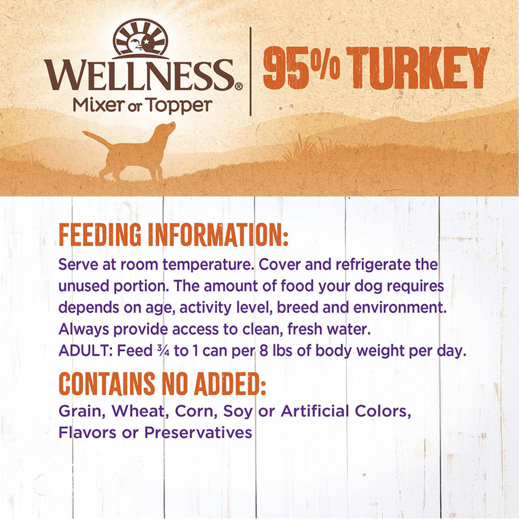 View larger image of Wellness, Canned Dog Food, Mixers & Toppers, 95% Turkey - 13 oz