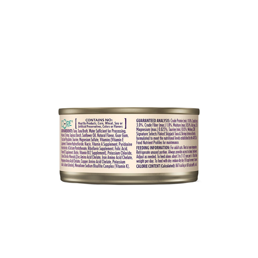 View larger image of Wellness, CORE Signature Selects - Flaked Skipjack Tuna & Shrimp - 79 g - Wet Cat Food