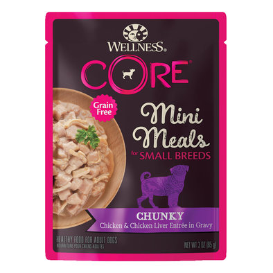 Wellness, CORE - Small Breed Mini Meals Chunky Chicken & Chicken Liver - 85 g - Wet Dog Food