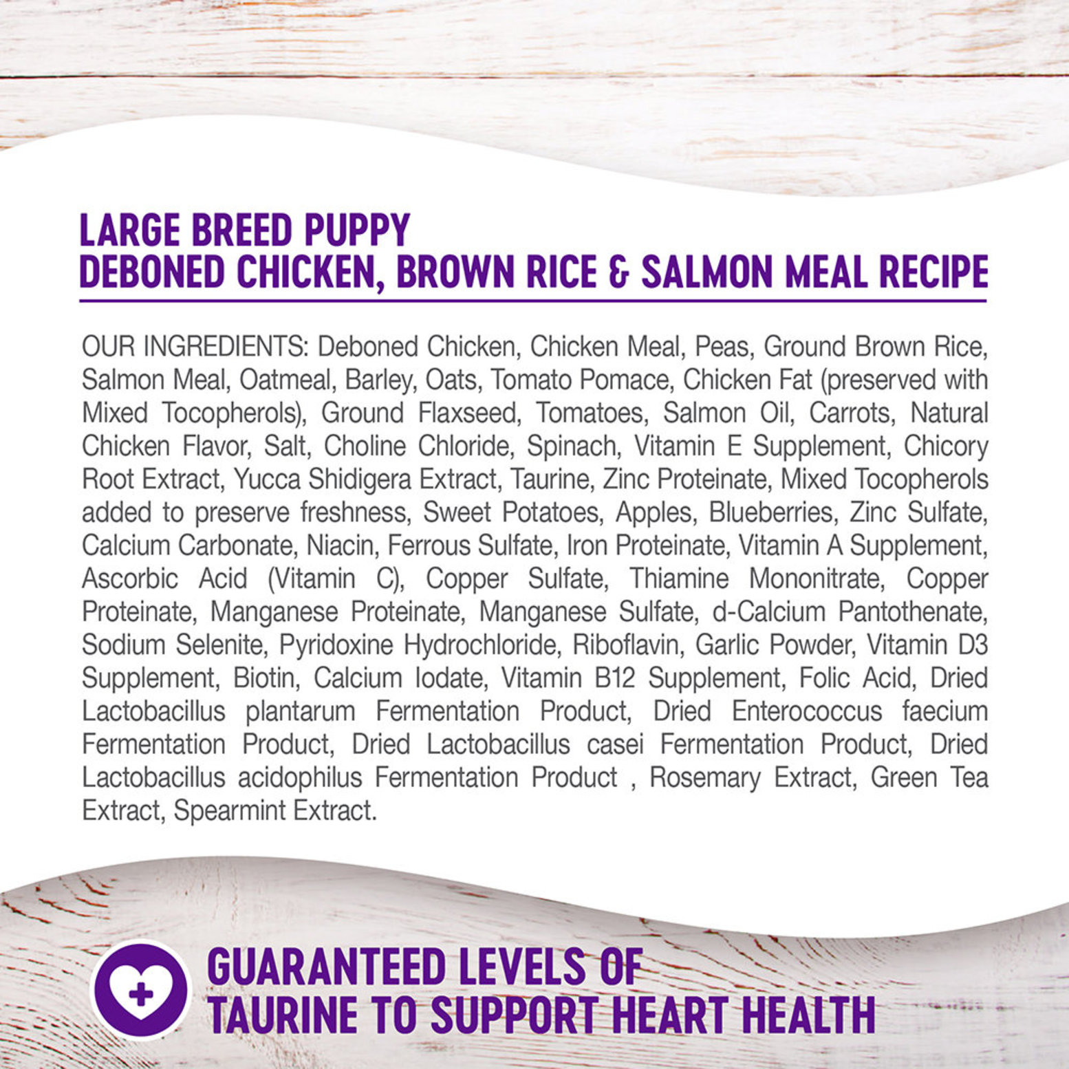 Natural large outlet breed puppy food