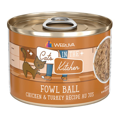 Weruva, Can Feline  - Fowl Ball - Chicken&Turkey-170g - Minced - Wet Cat Food