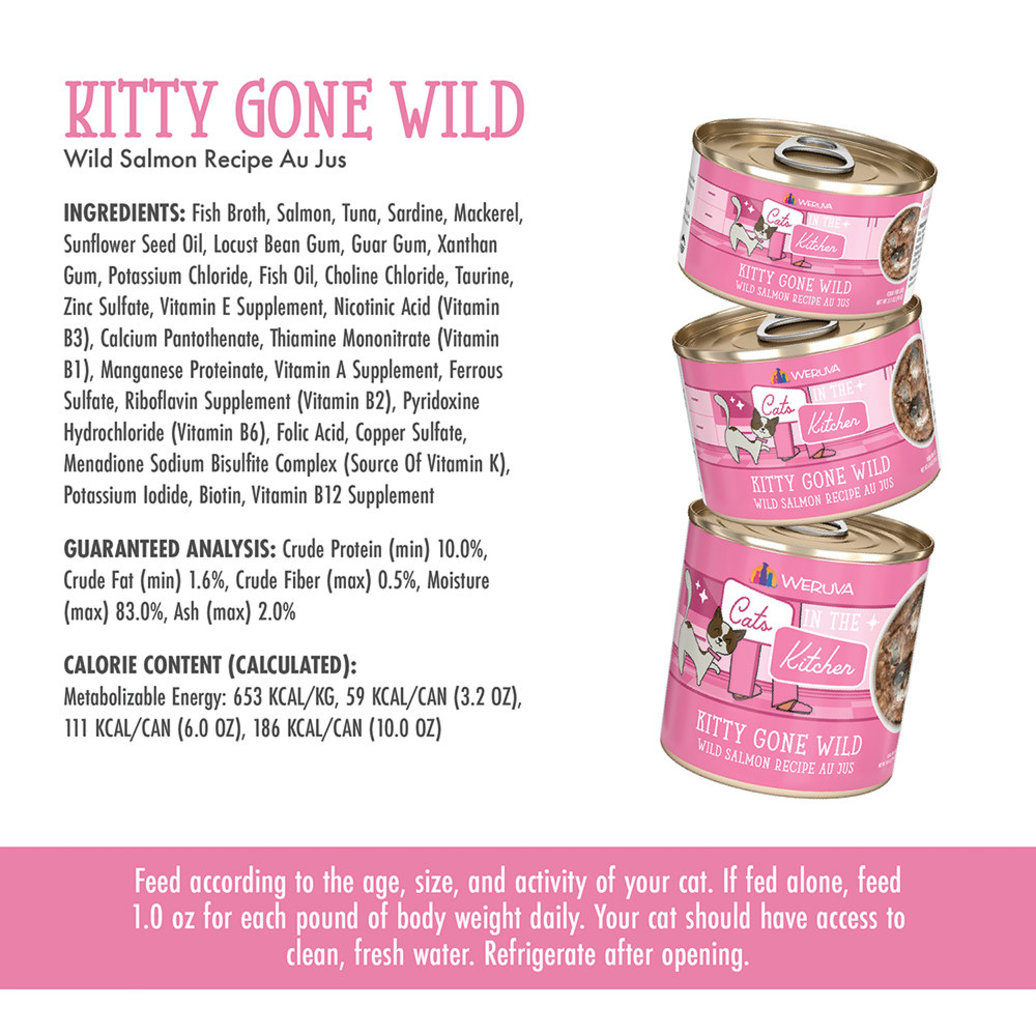 View larger image of Weruva, Can Feline  -Kitty Gone Wild-Wild Salmon-170g - Minced - Wet Cat Food