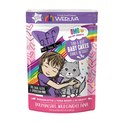 Weruva, Can Feline  -Tuna & Beef Baby Cakes - 85 g