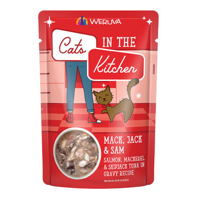 Weruva, Pouch, Feline Adult - Mack, Jack & Sam - 85 g - Shreds - Wet Cat Food