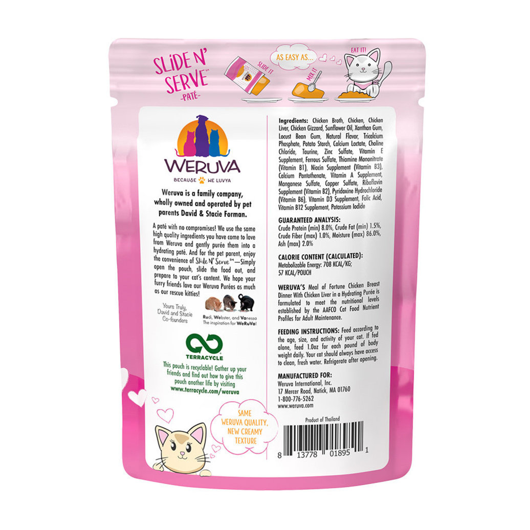 View larger image of Weruva, Pouch Feline - Meal of Fortune - Chicken Breast & Liver  - 80 g - Pate - Wet Cat Food