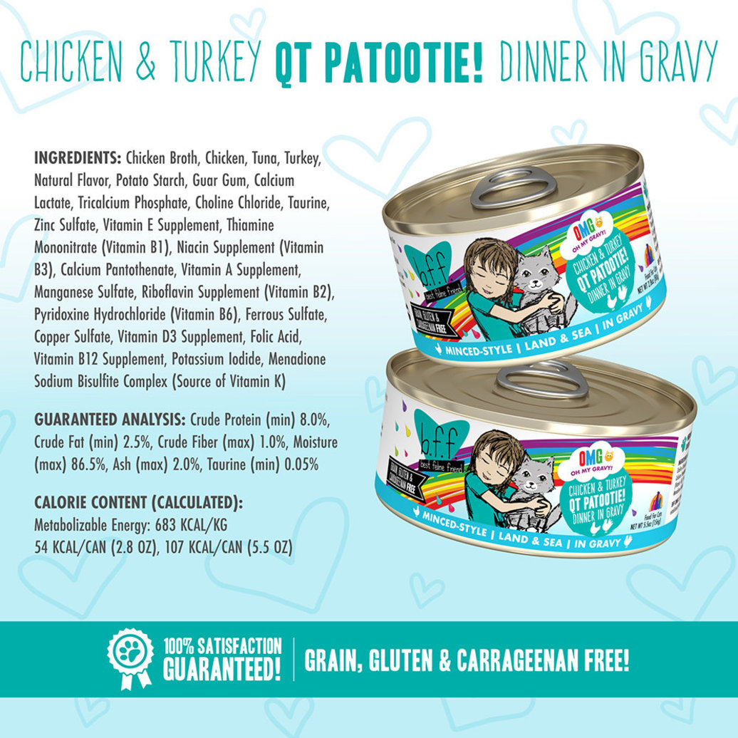 View larger image of Can, Feline Adult - QT Patootie - Chicken & Turkey - 156 g