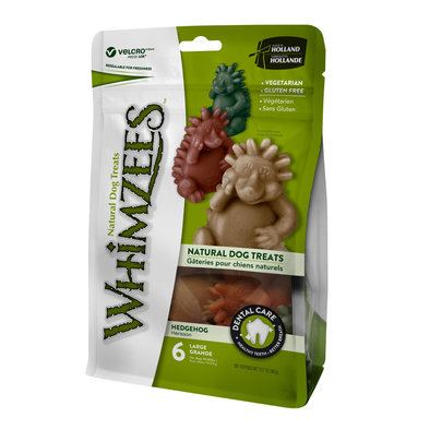 Whimzees, Dental Treat, Hedgehog Value Pouch- Large - 6 Pc