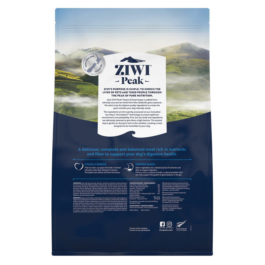 View larger image of Ziwi, Peak Steam - Dried Lamb with Green Vegetables Dog Food