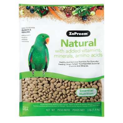 Natural with Added Vitamins & Minerals, Parrot & Conure - 3 lb